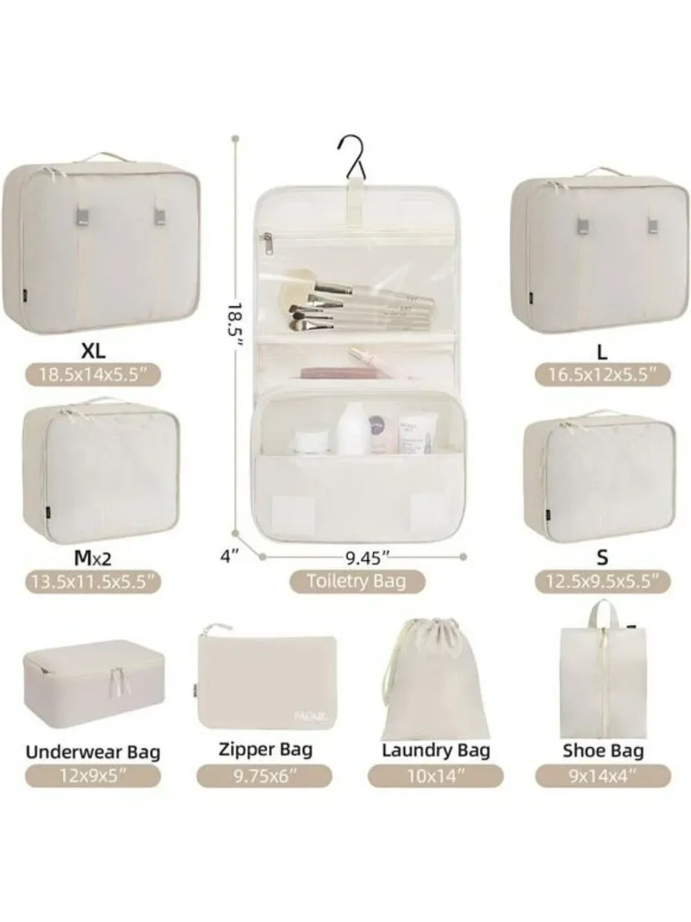 Travel Packing Cubes Set Luggage Organizer Bags for Suitcase Carry On Trip